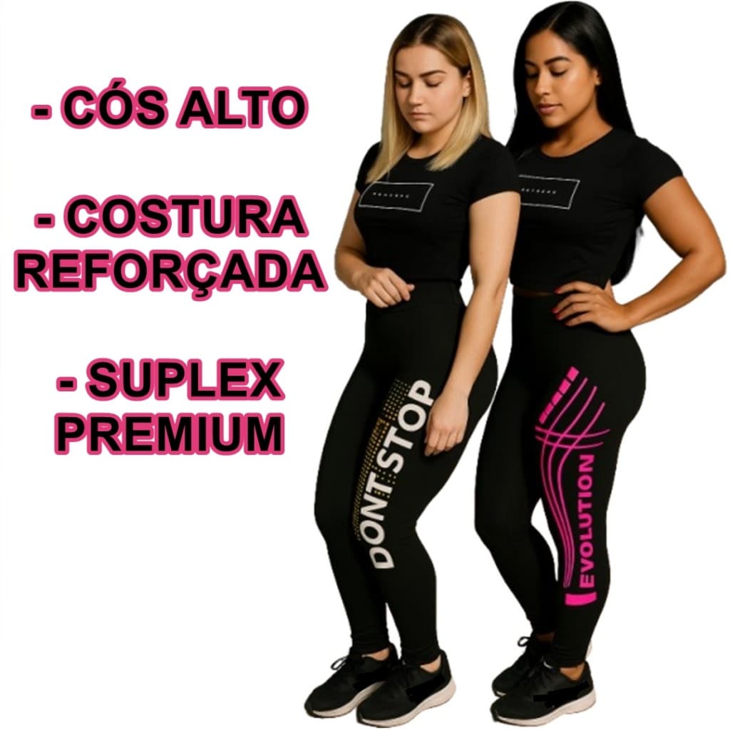 kit 2 legging slki sem opçeos de escolher estampas leg estampada perna lateral