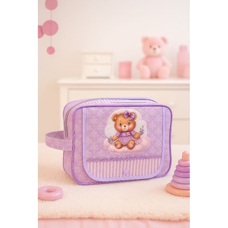 Bolsa Necessaire do bebê Bolsa Dupla Necessaire do bebê Porta fralda e lenço umedecido - MENINA