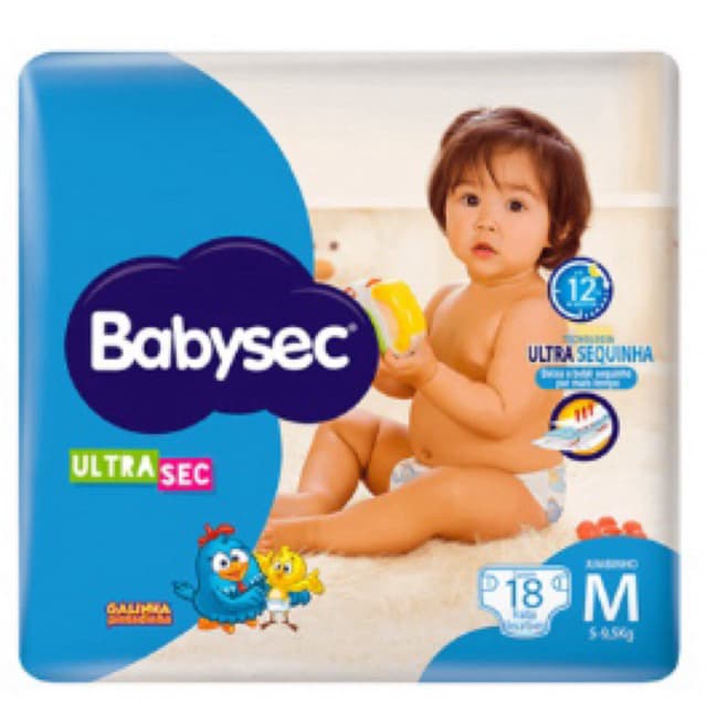 FRALDA BABYSEC GALINHA PINTADINHA JUMBINHO C/18 M