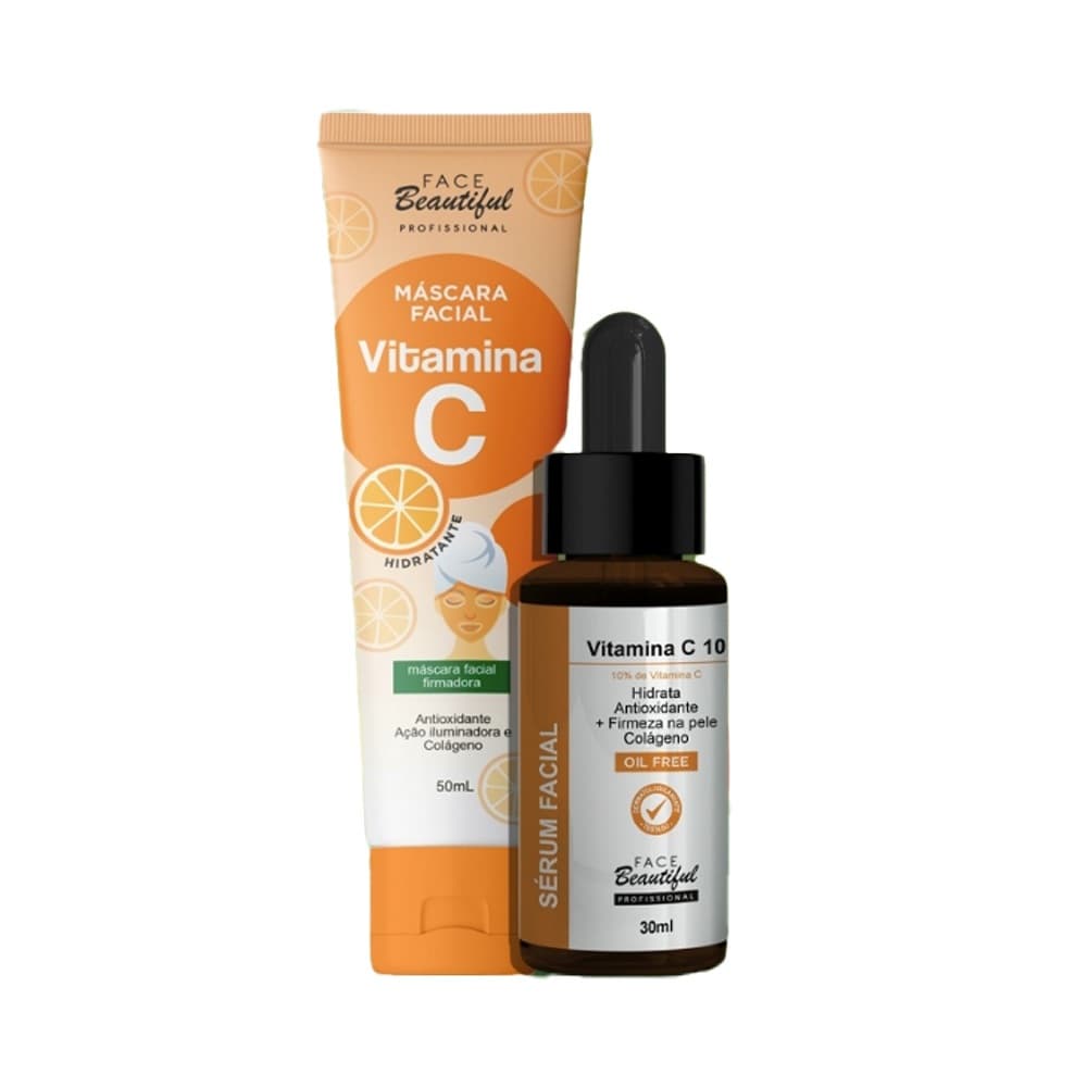 Kit Vitamina C Máscara Facial e Sérum Facial Face Beauitful