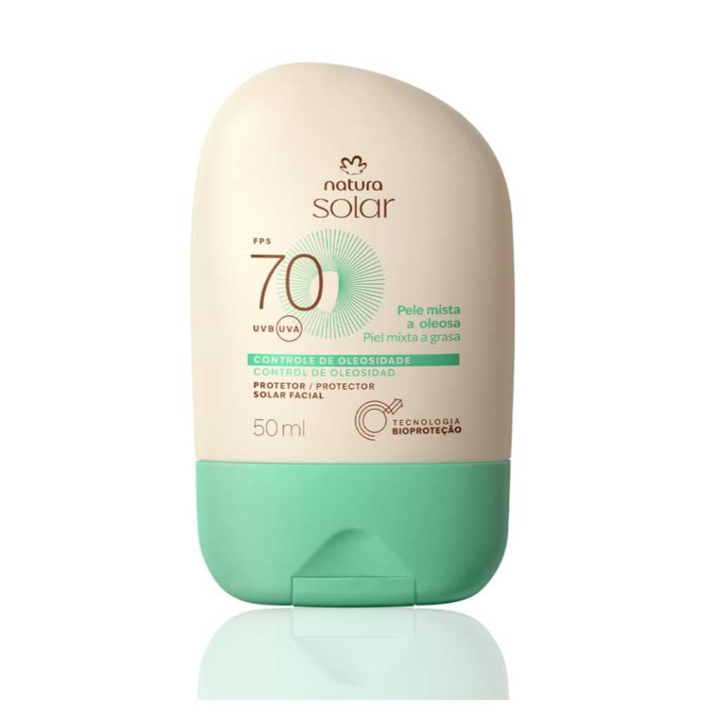 LANÇAMENTO NATURA SOLAR PROTETOR FACIAL PELE MISTA OLEOSA FPS 70-CONTÉM VARIAÇÃO