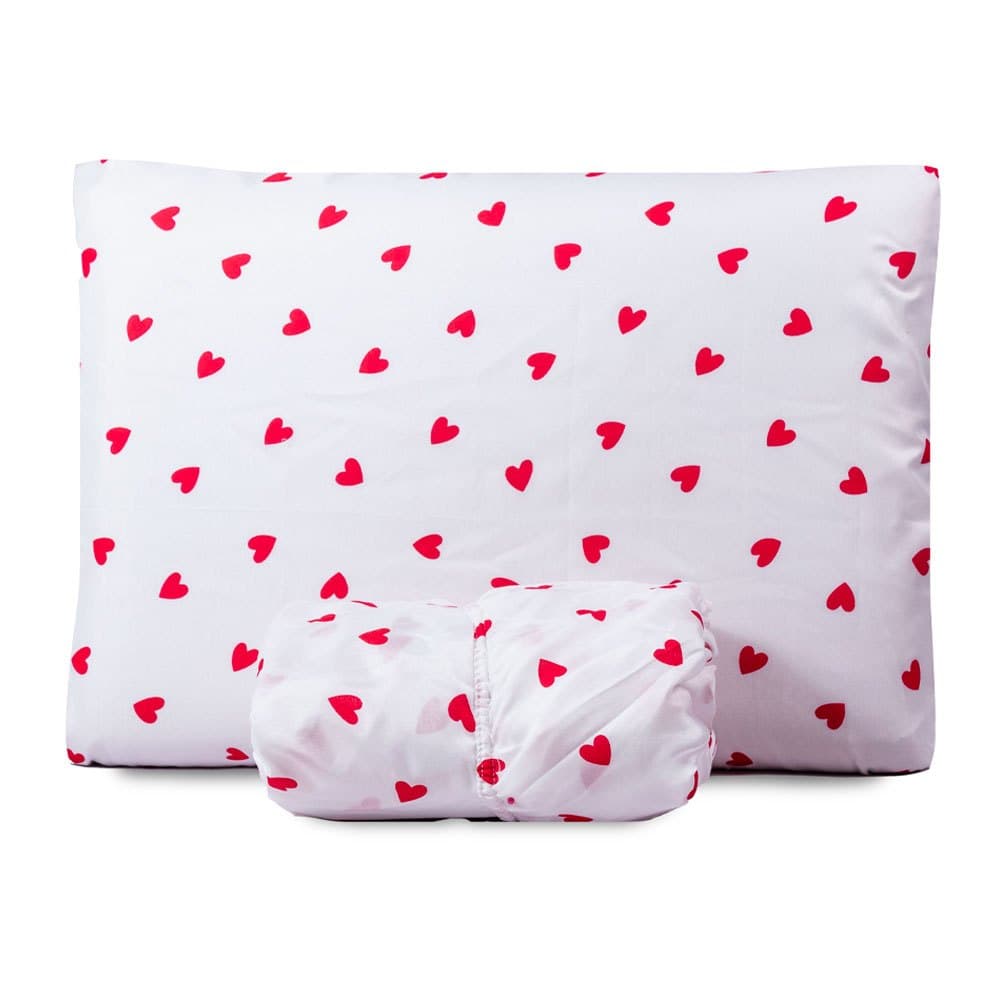 Jogo De Lençol Cama Casal Queen Micropercal 180 Fios Luxo Com Elástico Coracão