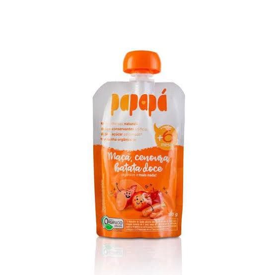 Papinha Infantil Papapá - Maçã, Cenoura e Batata Doce - 100g +6Meses Comida para bebe