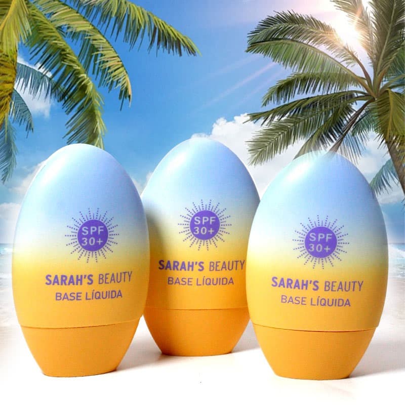 Base Líquida Sarah’s Beauty SPF 30+ Cobertura Natural, Proteção Solar e Pele Radiante