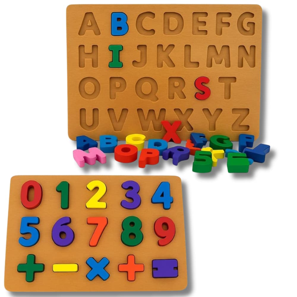 kit tabuleiro alfabeto educativo + numero em madeira letras Brinquedos Educativo infantil alfabetização e Reforço escola