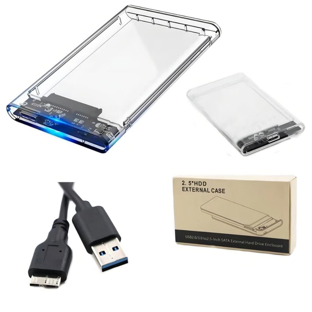 Case Para HD 3.0 Externo SSD HDD Sata 2.5 USB Notebook PC PS4 Transparente Verde YPH-30