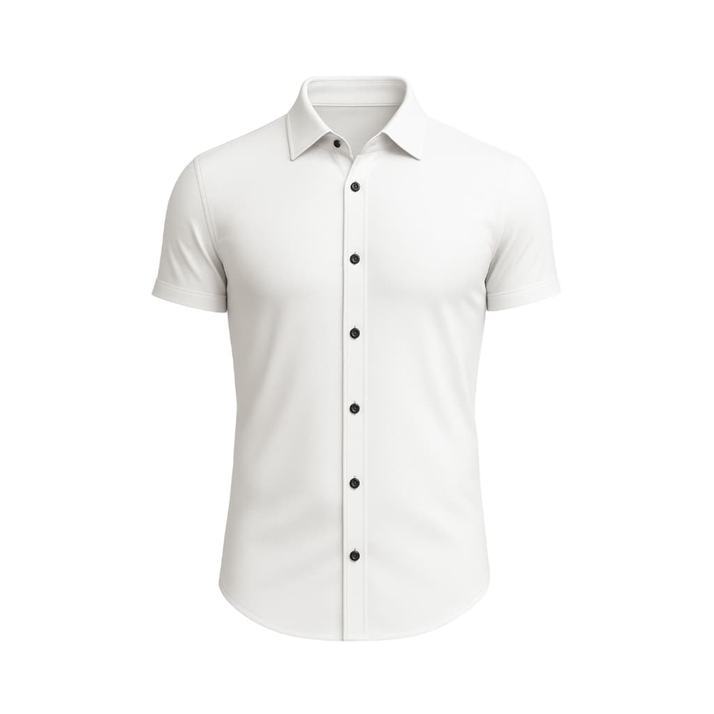 Camisa Social Social Manga Curta Slim Elegante Microleve Microleve Elastano Slim Fit