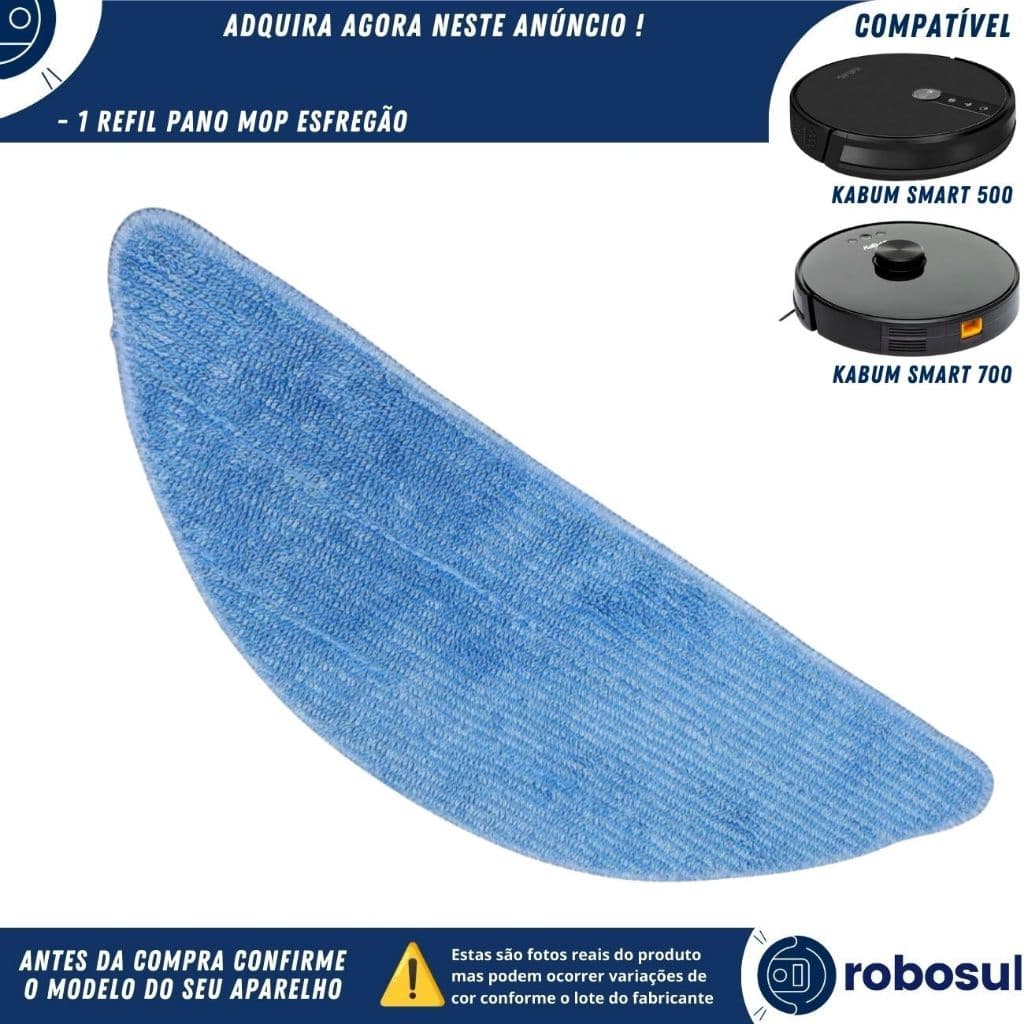 Refil Pano Mop Esfregão Para Robô Aspirador Kabum Smart 500 E 700