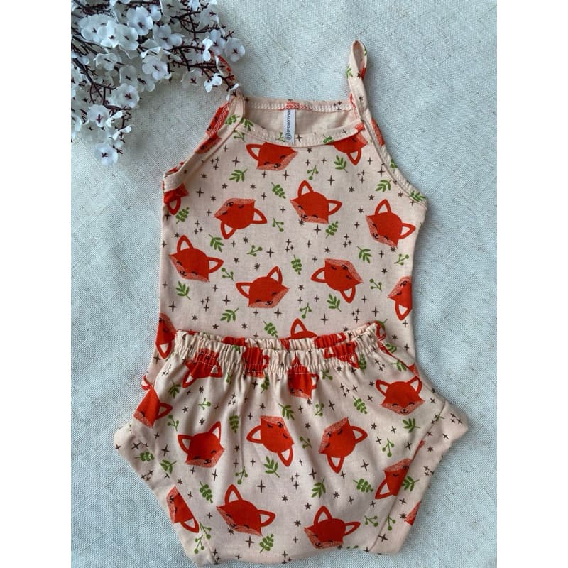 Conjunto Menina Bebê em Algodão com Body Alcinha e Calcinha Tapa Fralda Shortinho Infantil Conjunto Verão Fresco e Fofo