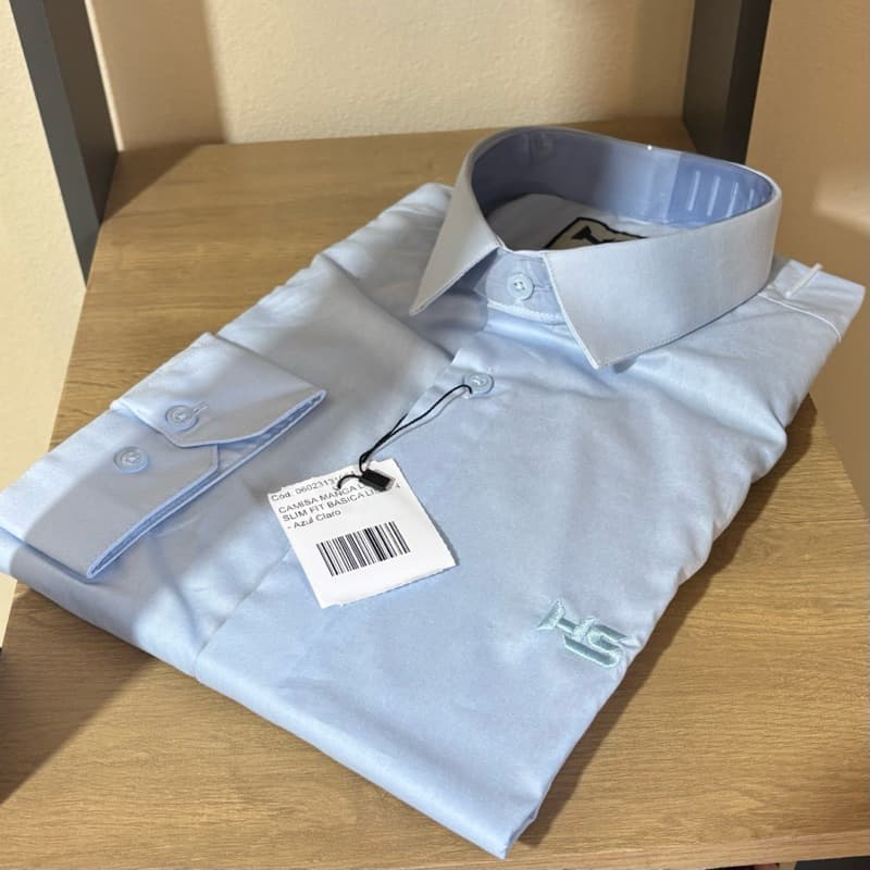 Camisa Social Slim Azul Claro - Essenza Collection