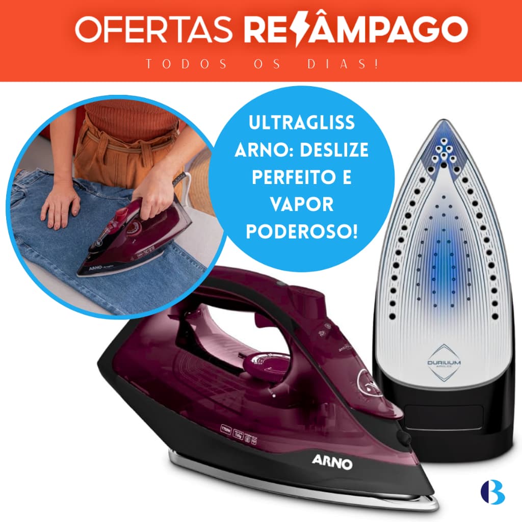Ferro De Passar Roupas A Vapor Antigotejamento Ultragliss Original Base Durilium Airglide 127v Arno