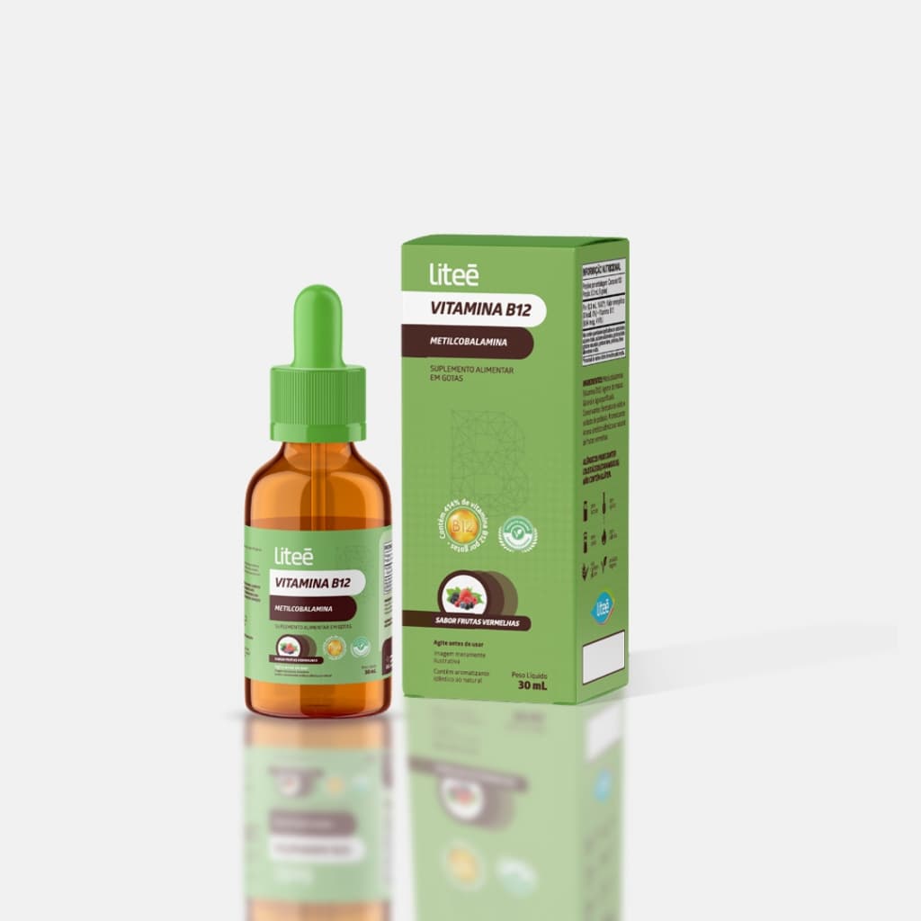 Vitamina B12 Metilcobalamina Gotas sabor Frutas Vermelhas | Em Sua Forma Ativa Vitamina B12 Litee