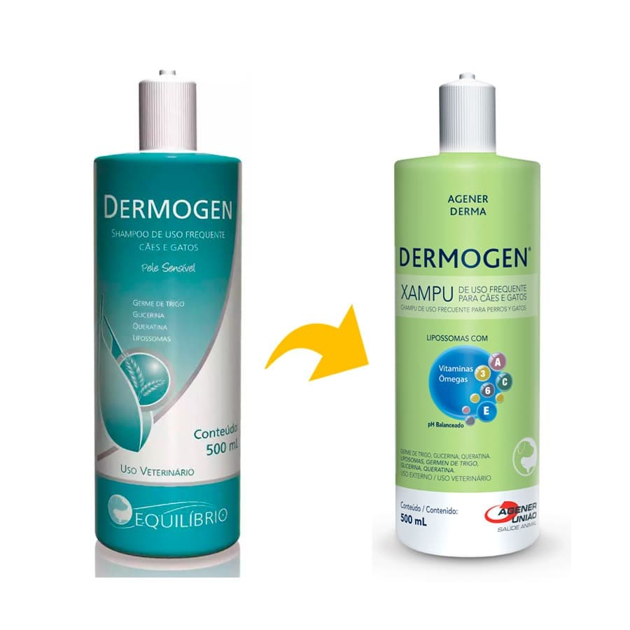 Shampoo Agener União Dermogen Shampoo para Cães e Gatos 200ml ou 500ml