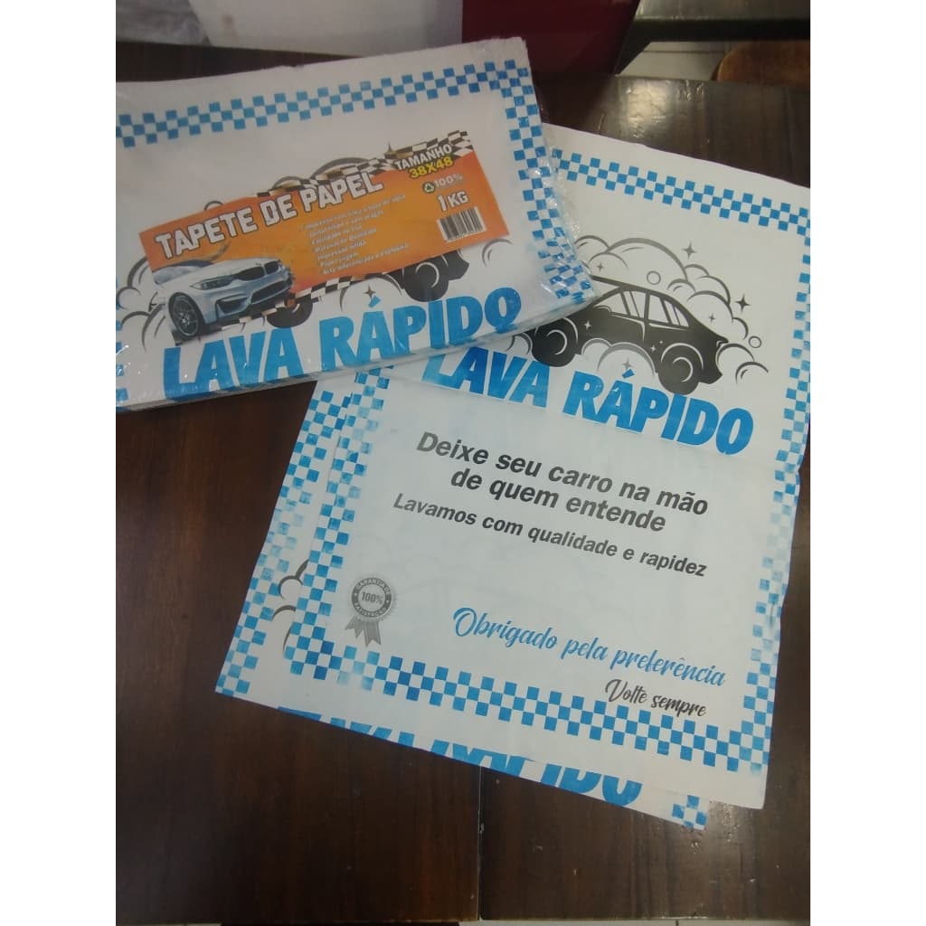 TAPETE AUTOMOTIVO LAVA RÁPIDO BIODEGRADAVEL JORNAL 300 UNIDADES - 3 KG