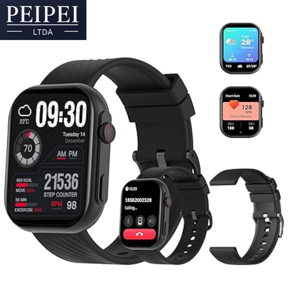 Smartwatch PEJE ZW03-AMD-Relógio Smartwatch 2.13",À Prova d'Água IP68+ Pulseira Extra