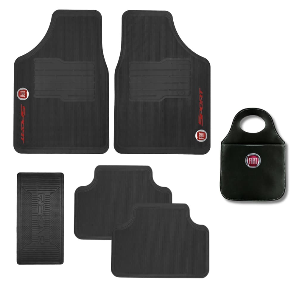 Tapete Automotivo Fiat Personalizado E Lixinho Couro Sintético Automotivo Personalizodo Fiat