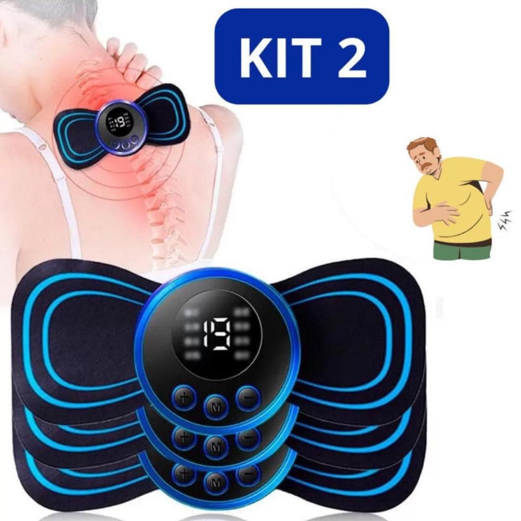 Kit 2 Massageador Elétrico Portátil Alívio Muscular Pescoço Costas Pernas Relaxa e Trata Dore