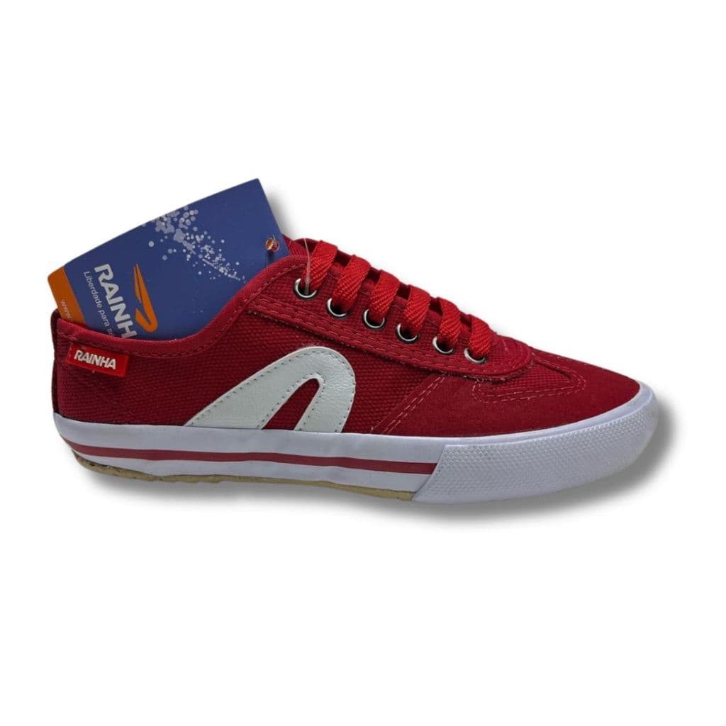 Tênis Rainha VL2500 Vermelho Masculino Futsal Capoeira Solado de Borracha