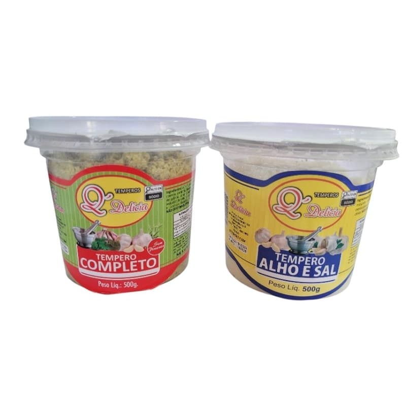 KIT 2 TEMPEROS 500G  ALHO E COMPLETO-TEMPEROS Q'DELÍCIA