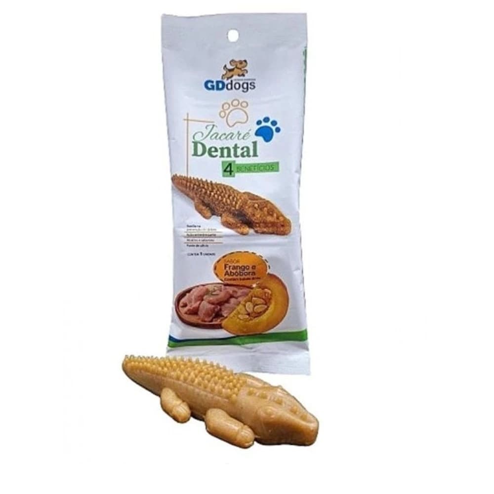 Snacks para Cães Dental Jacaré Frango e Abobora