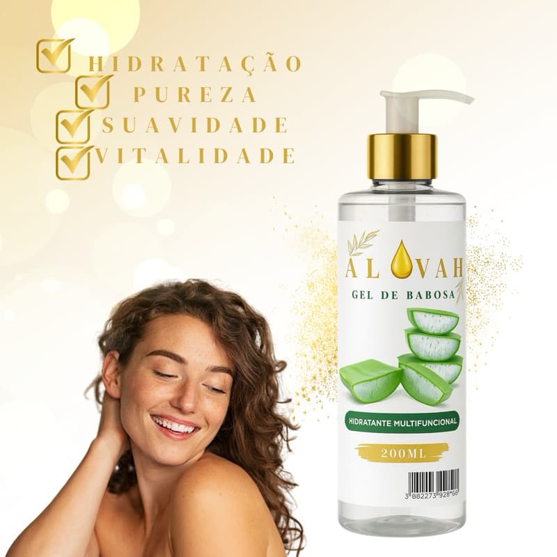 Gel Rejuvenescedor de Babosa Natural – Até 10 Anos Mais Jovem | Anti-Idade e Hidratação Profunda