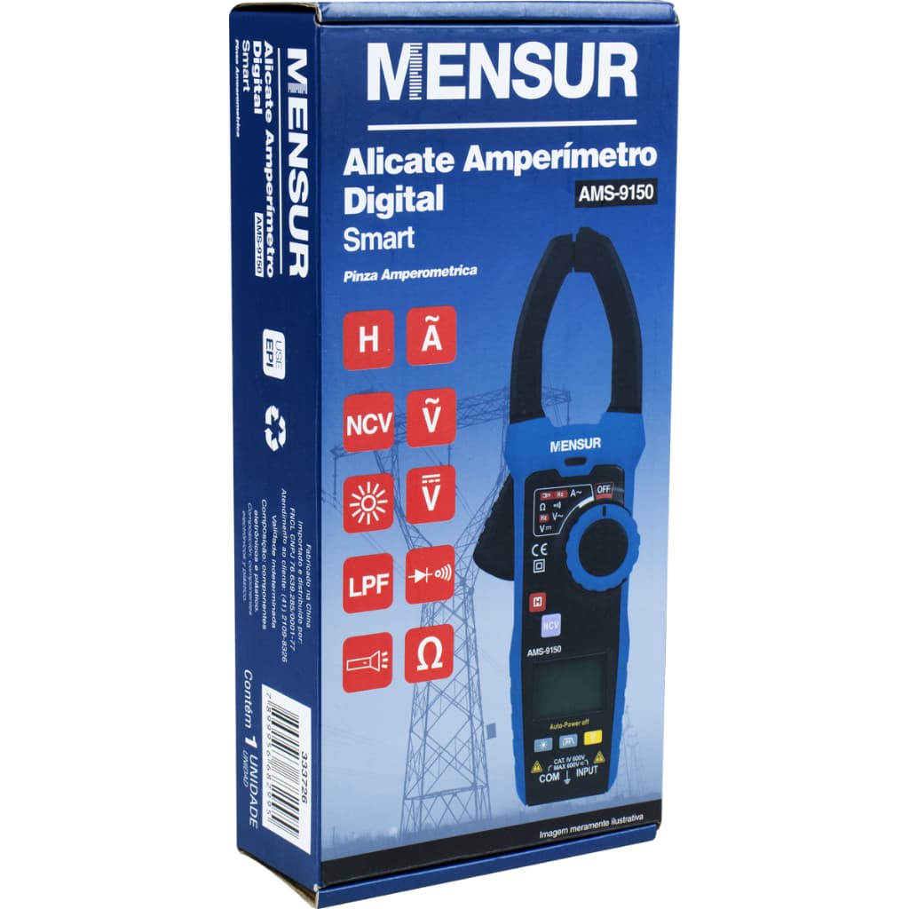 Alicate amperímetro digital smart AMS-9150 - MENSUR