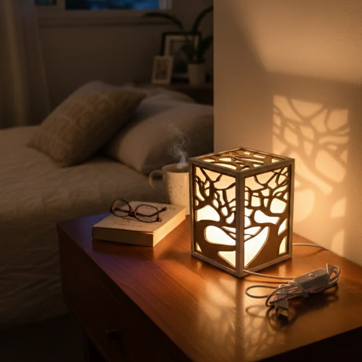 Luminária de Mesa Abajur Cabeceira Escrivaninha Árvore LED USB 3 em 1 / LED RGB Degradê
