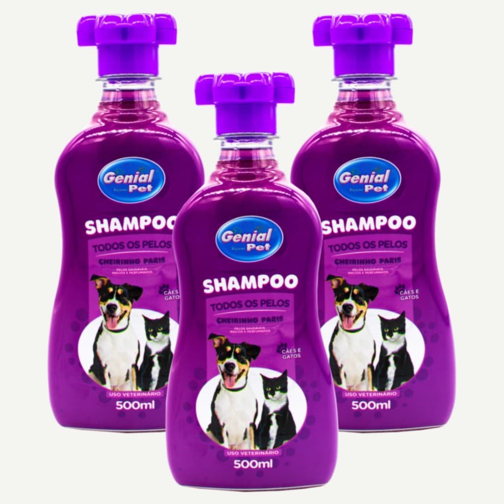 Shampoo Paris Todos os Pelos Para Cachorro E Gato Pet Shop - 500ml -Linha Pet- shampoo Pet shop-
