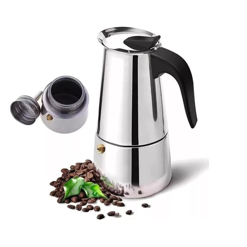 Cafeteira Café Expresso Italiana Pequena 4 Xícara Inox 200ml