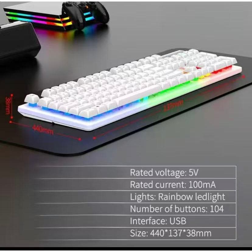 Teclado Gamer Led Rgb Com Fio Usb Semi-Mecânico  Pt-br Preto Pc Iluminado Lehmox Ley-2086