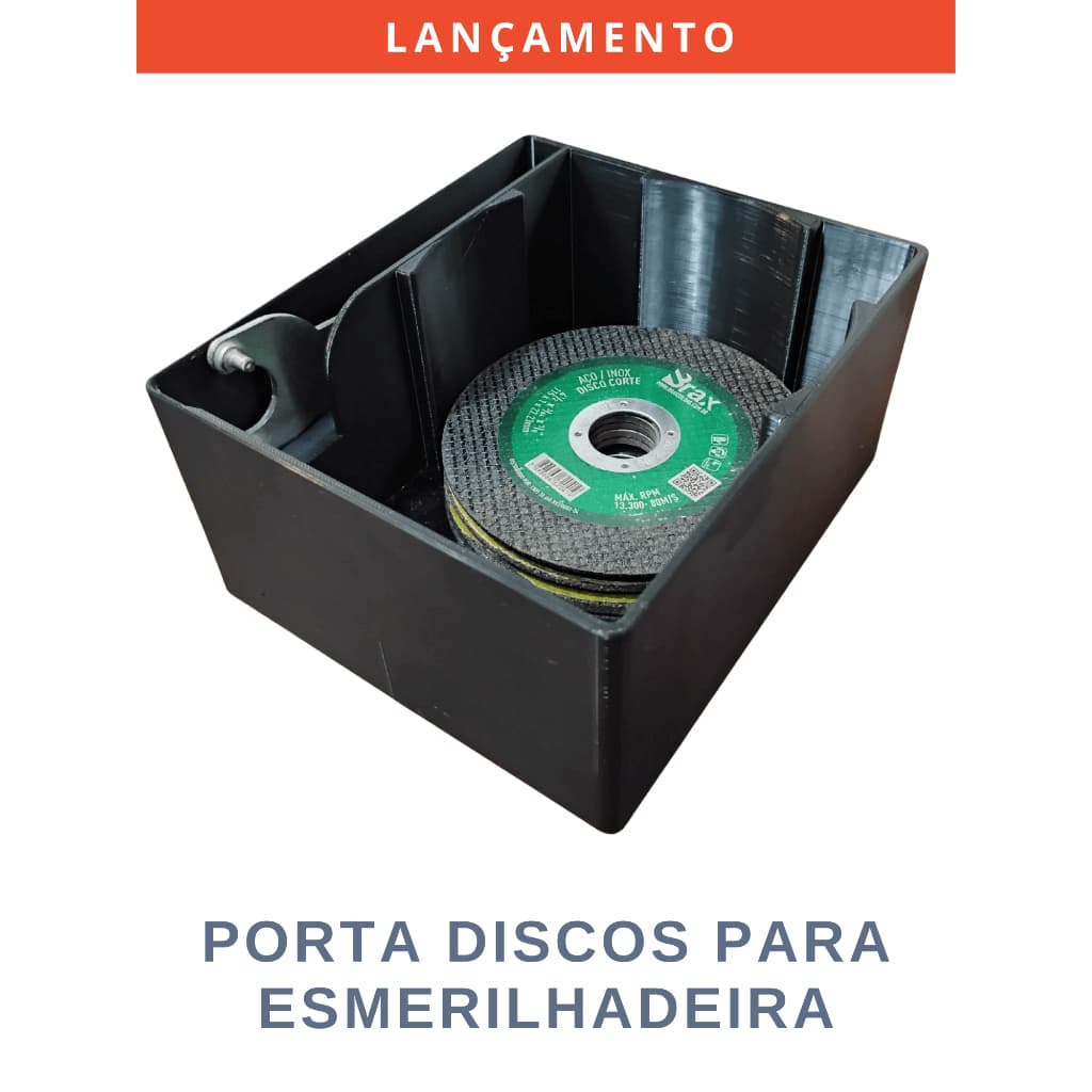 Porta discos e chave para esmerilhadeira - Guarda discos esmerilhadeira