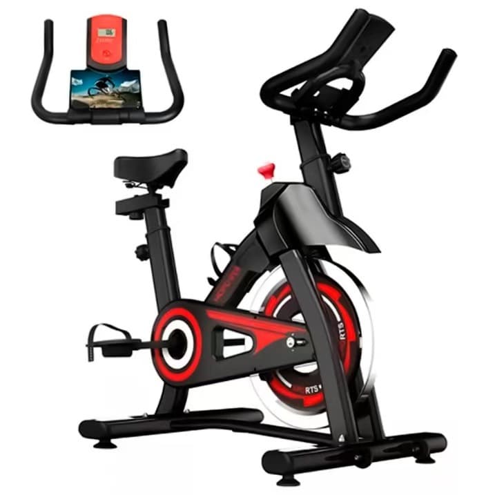 Bicicleta Ergométrica Para Spinning Mecanica 13kg Vermelho e Preto