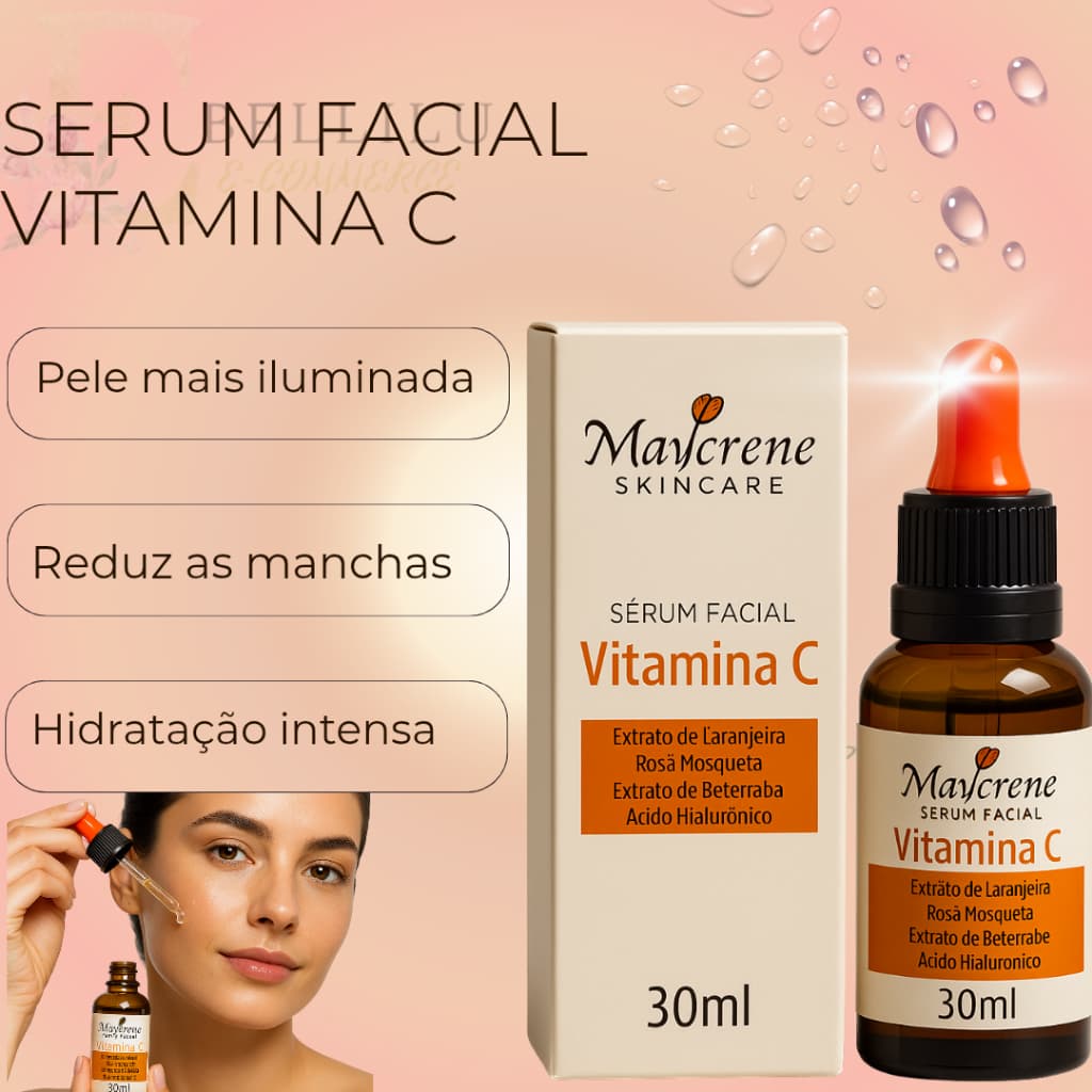 Sérum Vitamina C Serum Facial 5 em 1 Unissex Maycrene Oficial