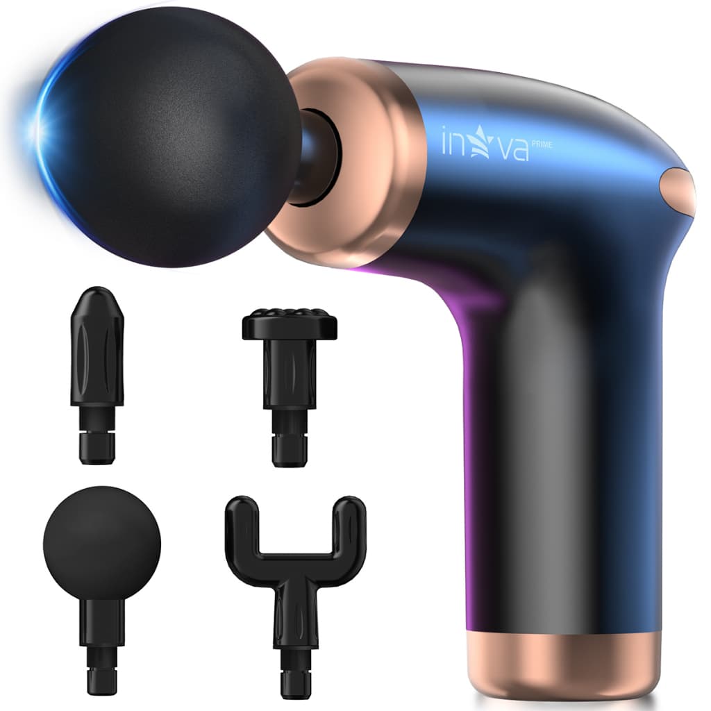 INOVA Pistola de Massagem Profissional 6 Níveis Massageador Muscular com 4 Acessórios