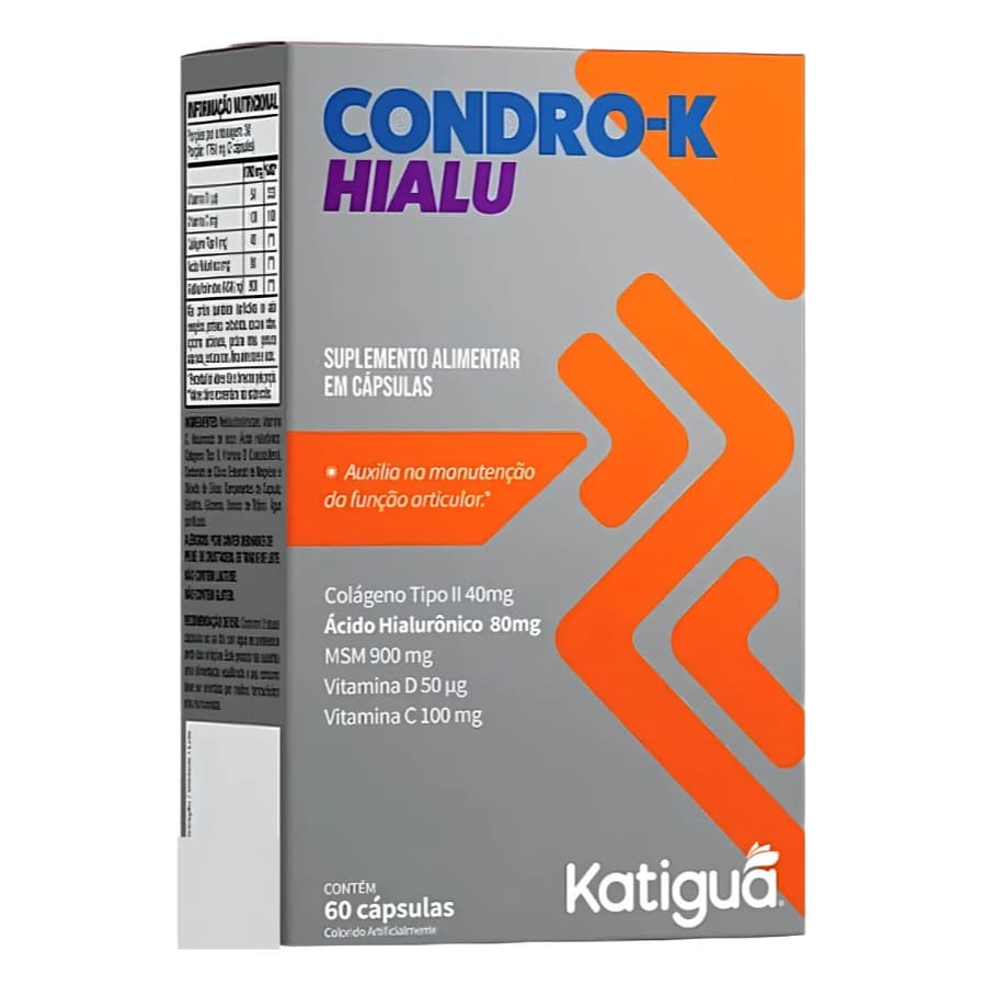 Condro-k Hialu + Tipo II + Vitamina C + Vitamina D 60 Cápsulas - Katiguá