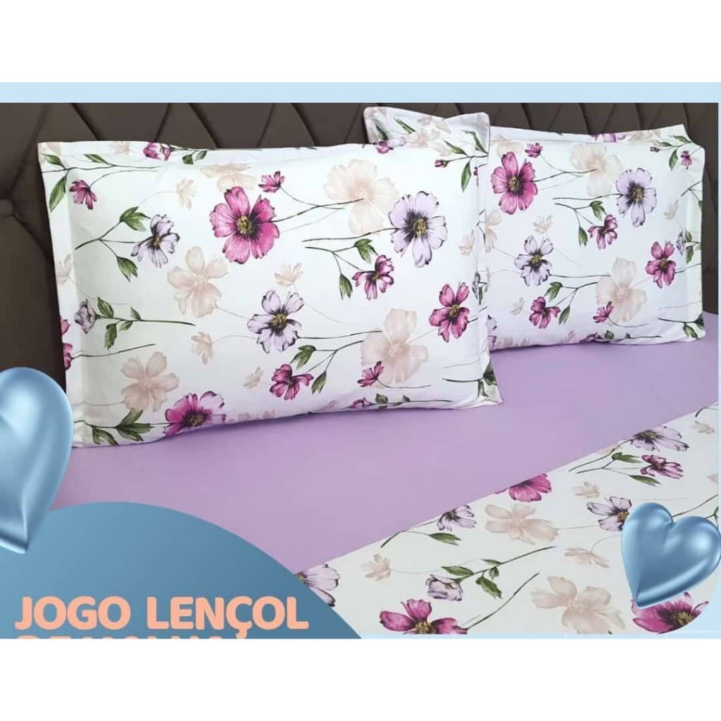 Jogo de Lençol 3 peças Fio 30.1Jogo Casal Queen e Super King Malha 100% algodão-Conforto e Elegância