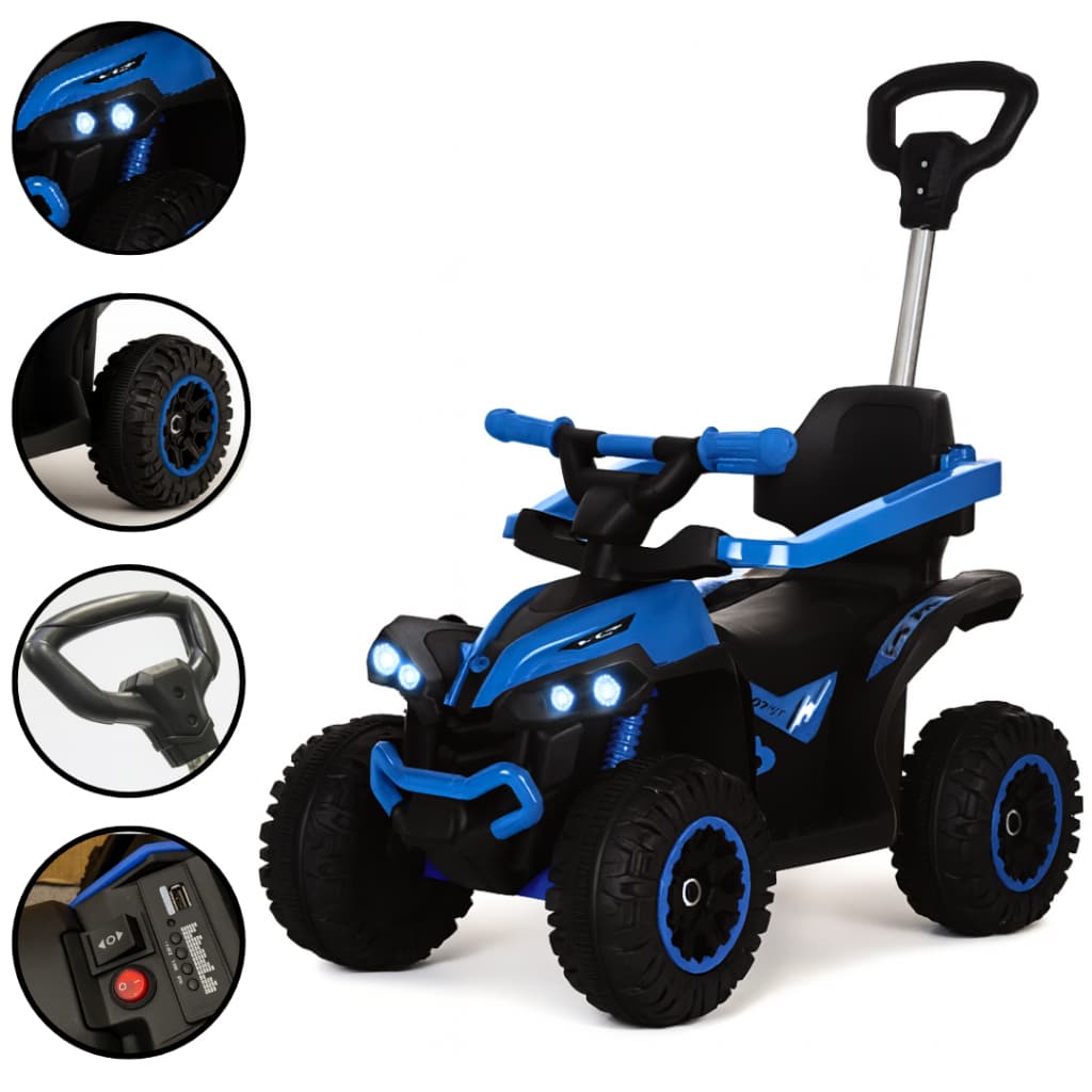 Quadriciclo Infantil Elétrico Carrinho com Haste Luz e Música Pimpi Flash Quadriciclo de Passeio