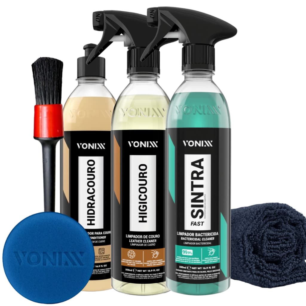 Kit Couro Vonixx Sintra Fast Hidracouro Higicouro Hidratante Higieniza