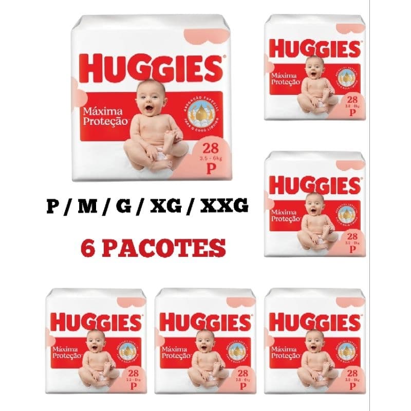 Fralda Huggies Máxima Proteção 6 PACOTES
