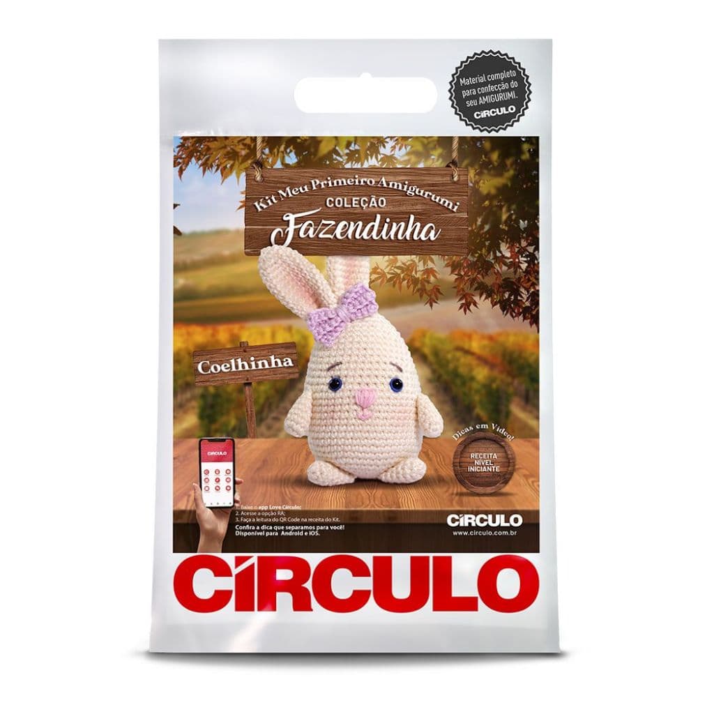 KIT MEU PRIMEIRO AMIGURUMI COLEÇÃO FAZENDINHA CROCHÊ TRICÔ ARTESANATO  - CÍRCULO