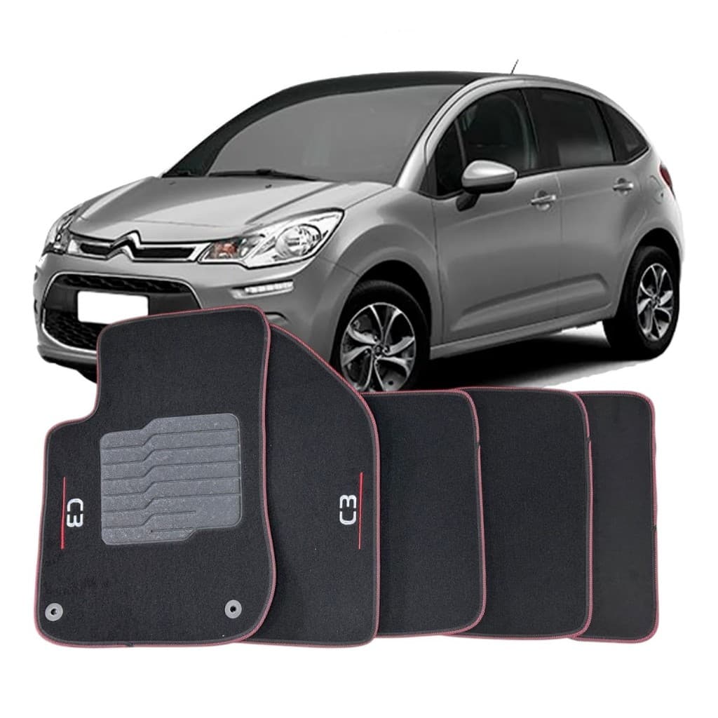Jogo Tapetes Adaptável Automotivo Carpete Citroen C3 2013 Ate 2017