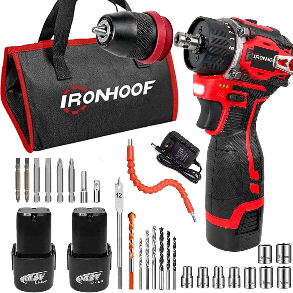 Parafusadeira Furadeira De Impacto Profissional Brushless 2 Baterias