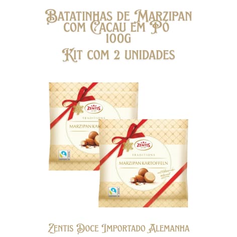 Kit 2 Batatinhas de Marzipan com Cacau em Pó Zentis 100g