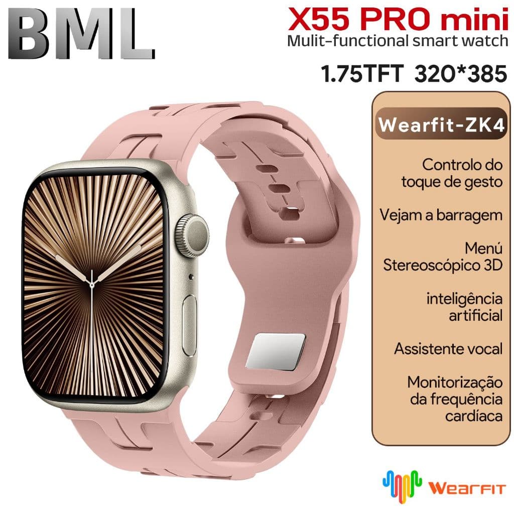 Relógio Smartwatch Original X55 PROMAX Série 38mm, GPS, NFC, Monitor de Pressão Arterial – São Paulo, Estoque Disponível
