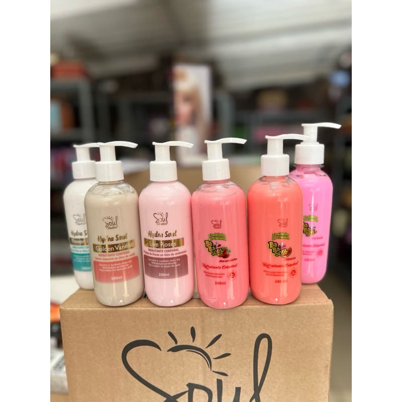 Kit 6 Hidratante Corporal babasoul Soul Cosmeticos 240 ml + brinde