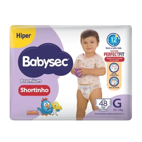 FRALDA BABYSEC SHORTINHO G - 48UN