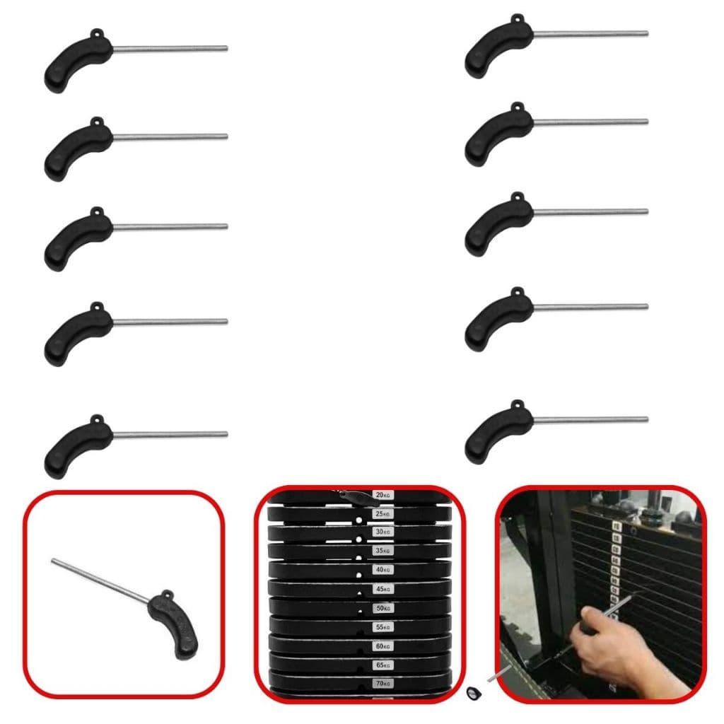 Kit 10 Pinos de Carga Revolvinho 150mm x 5/16 Polegada Academia Treino Musculação Preto