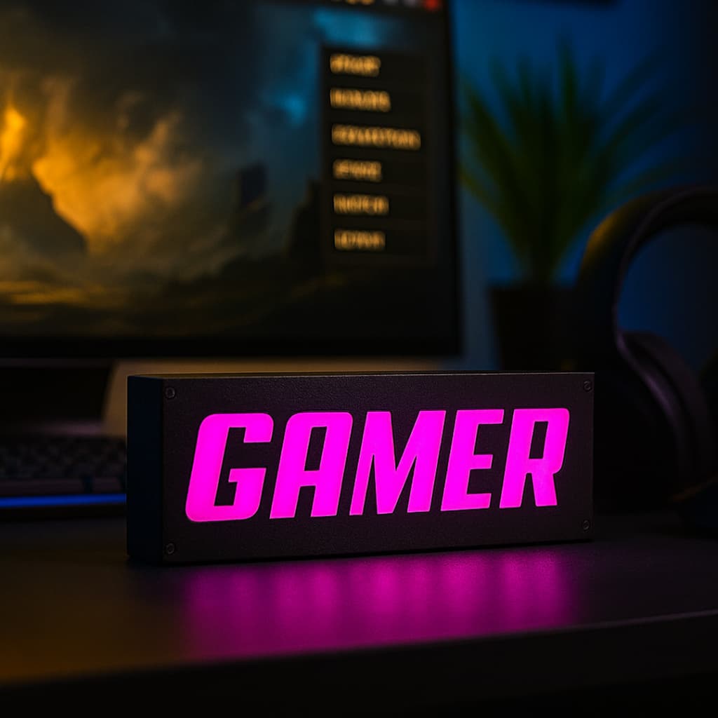 Luminária Decorativa De Mesa De Led Para Quarto Para Setup Gamer Com Led Bivolt