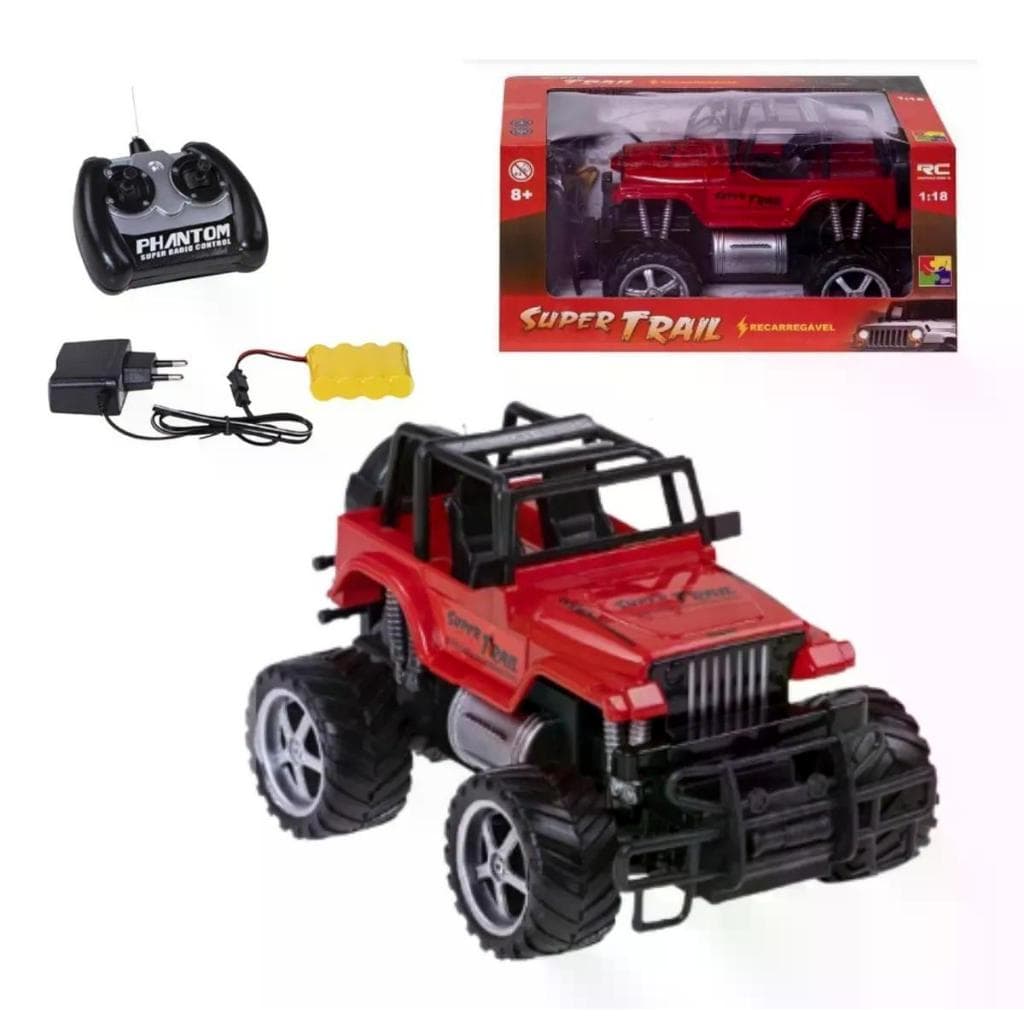 Carrinho Controle Remoto Grande Jeep Super Trail 7 Funções