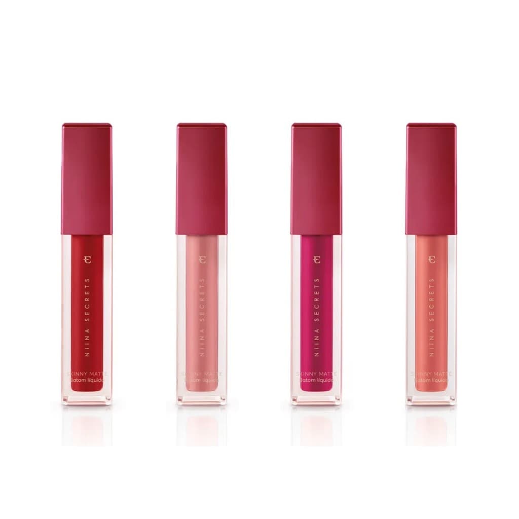 Batom Líquido Niina Secrets Skinny Matte 5ml (Vermelho Hibisco/Rose Gardênia/Pink Peônia/Terracota)
